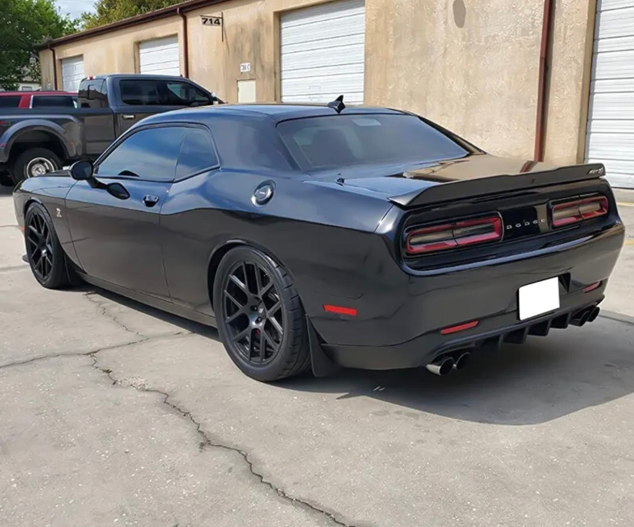 For 15-22 Dodge Challenger Rear Bumper Diffuser MATT BLACK