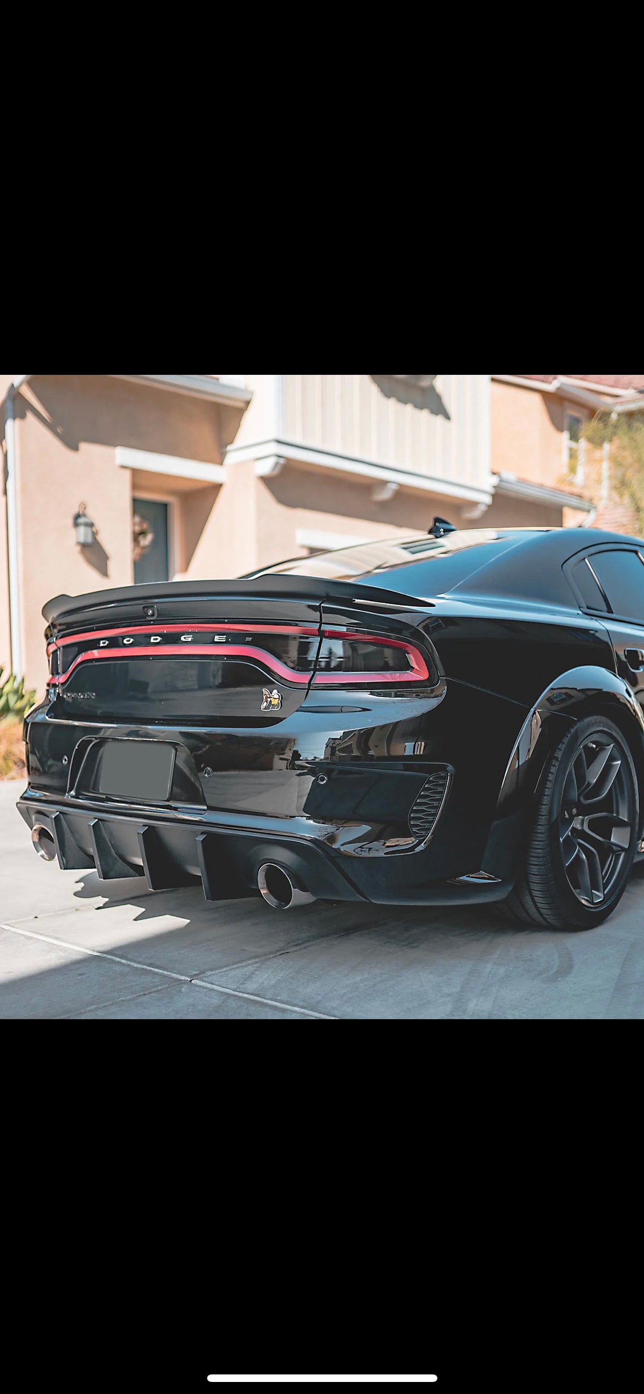 For 2020-2023 Dodge Charger SRT Widebody Rear Bumper Diffuser Lip Matte Black