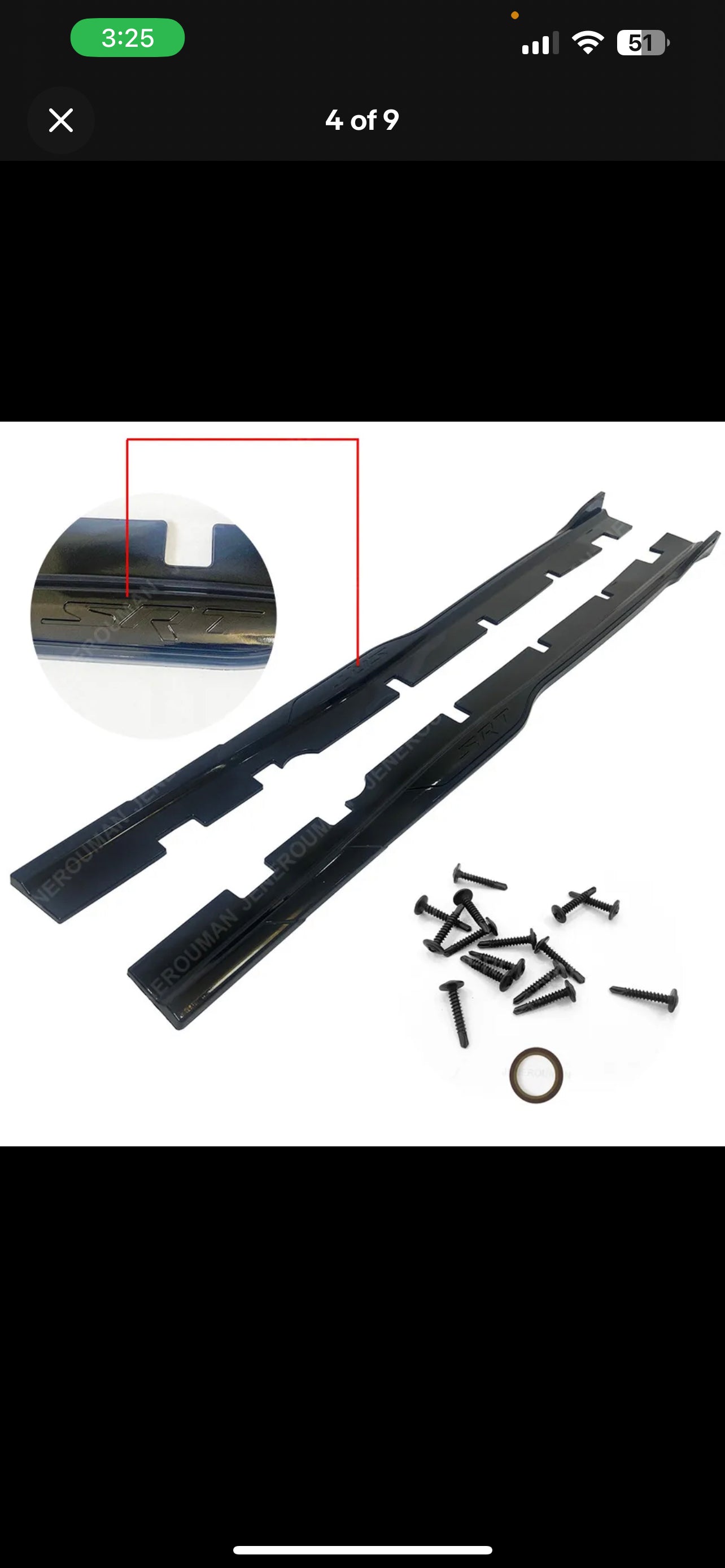 Glossy Black For 15-23 Dodge Charger Side Skirts