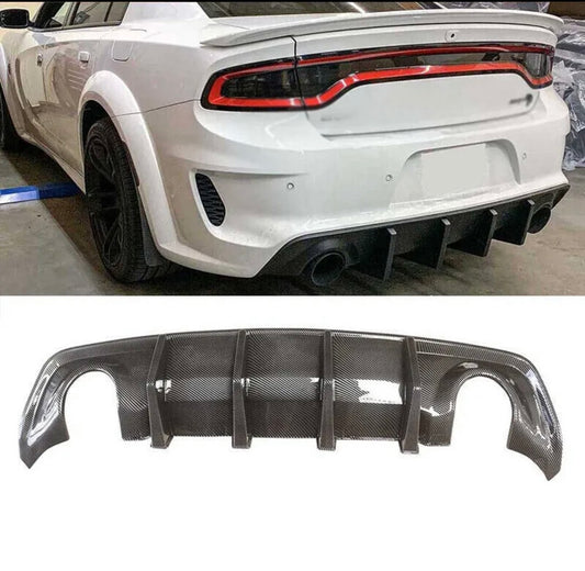 Fits For 20-23 Widebody Dodge Charger Rear Diffuser Bumper Lip Carbon Fiber