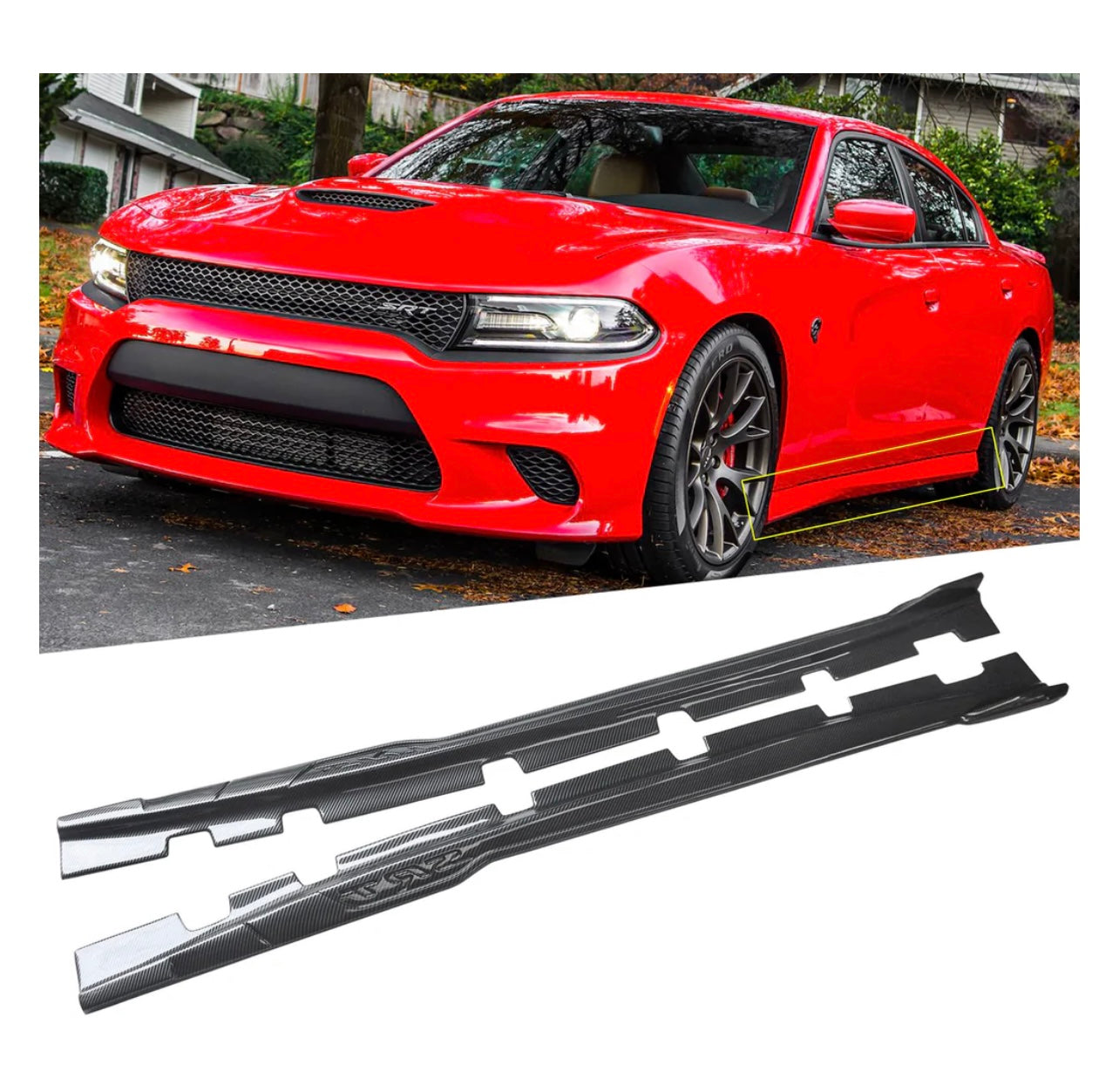 DODGE CHARGER “SRT ENGRAVE” SIDE SKIRTS (CARBON FIBER)