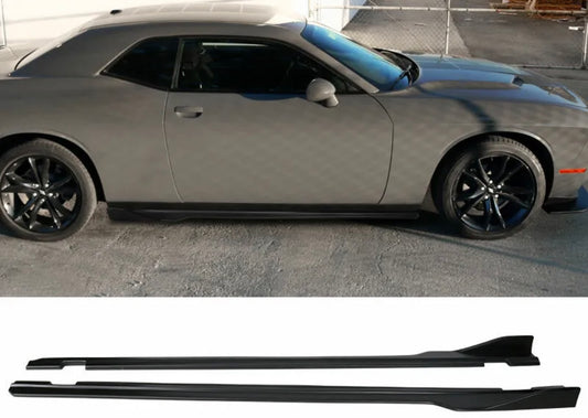 MATT BLACK Look Side Skirts Extension Fits 15-21 Dodge Challenger SXT-SRT