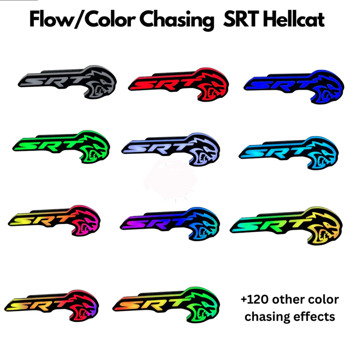 SRT Hellcat Multicolor Illuminated LED Emblem Badge