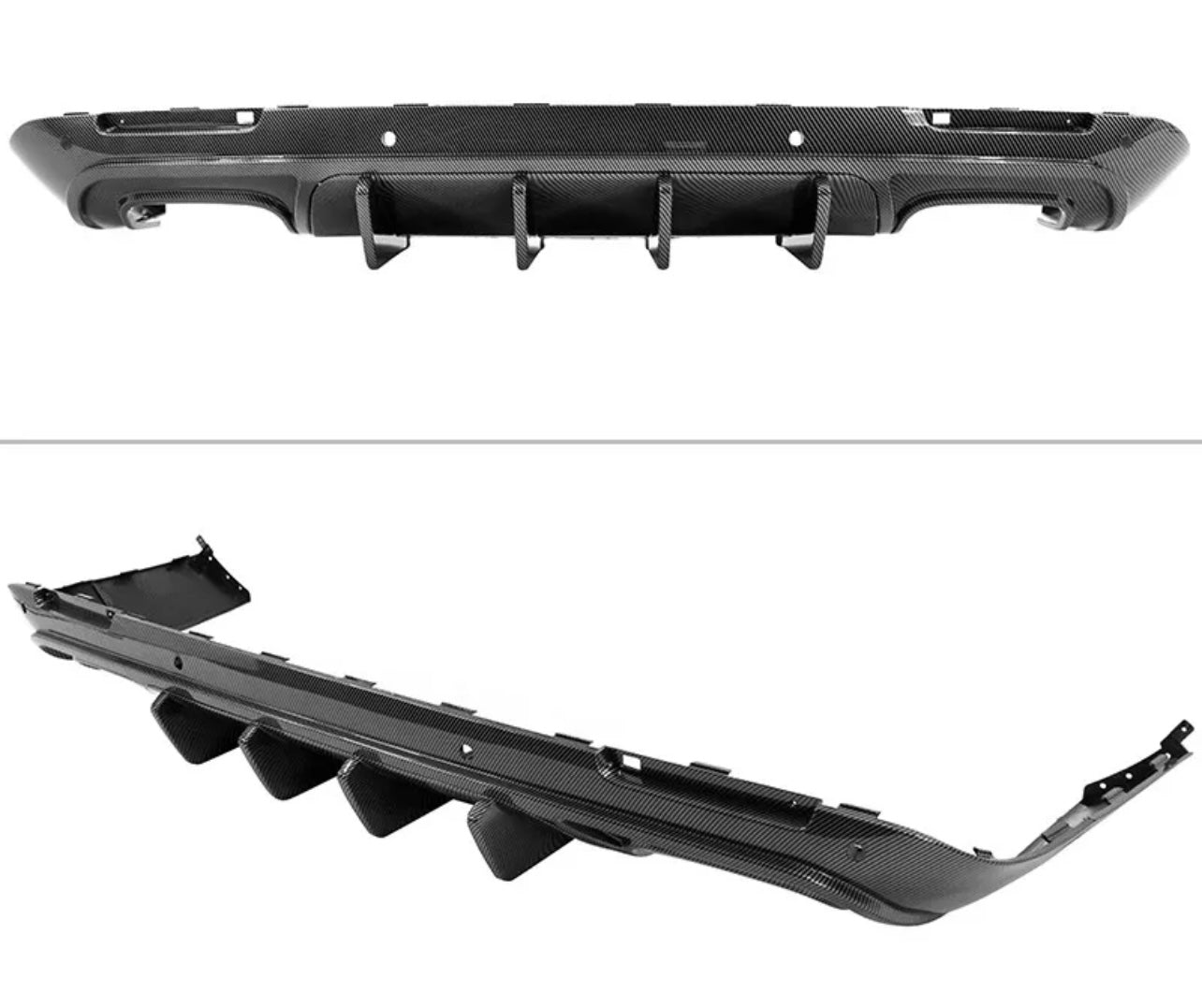 For 15-22 Dodge Challenger  Style Rear Bumper Diffuser Carbon Fiber Print